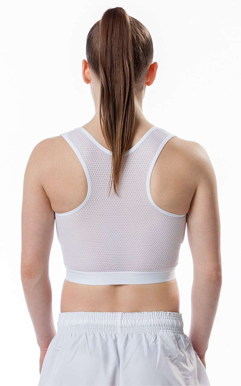 Female Karate Chest Protector Set, TOKAIDO, WKF, white Upper Body
