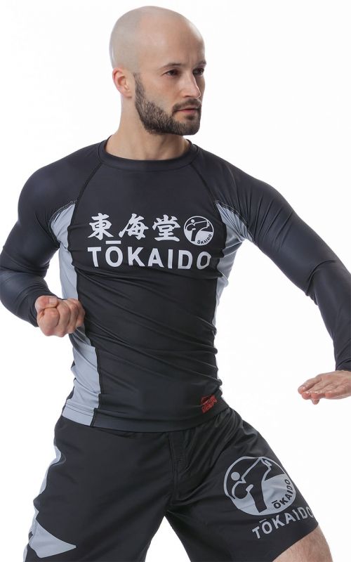 Kompressionsshirt, TOKAIDO Athletic Japan, schwarz / grau