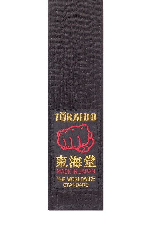 Karate Belt, TOKAIDO, artificial silk, made in Japan, black